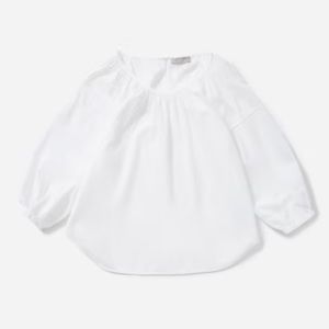 Everlane the ruched air blouse white size 00